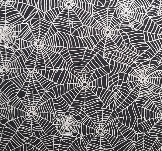 JoAnn Fabrics - Black Fabric / Silver Foil Spiderweb Print