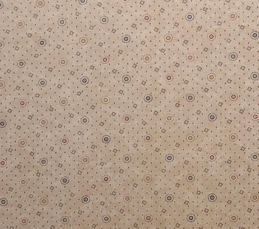 Sweet Pea by Kansas Troubles Quilters for Moda Stock #9405 - Gold and Tan Tonal Fabric / Black, Red, Tan Dot Print