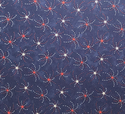 Sweet Land of Liberty by Sandi Gervais for Moda - Navy Fabric / Red and White Fireworks Print