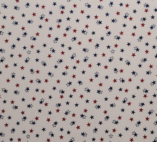 Robert Kaufman Co EG3229 American Heritage - White Fabric / Red, Blue Star Print