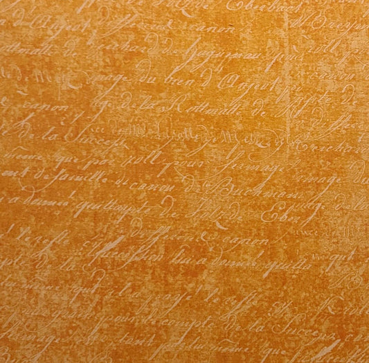 Under A Spell Jennifer Pugh Wilmington Prints - Orange Tonal Fabric / Tonal Script Print