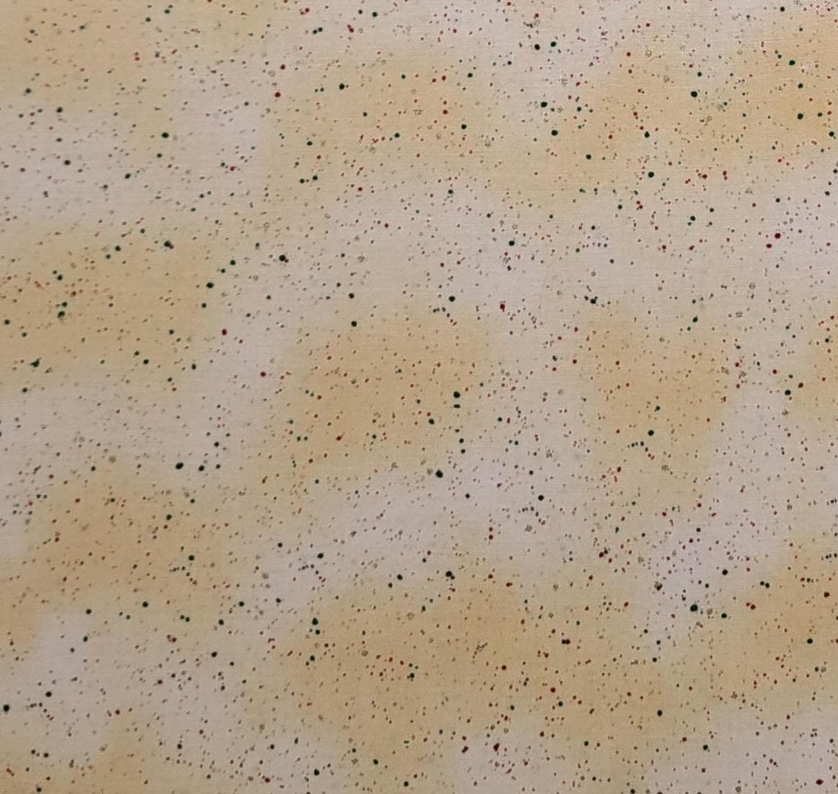 430 Beautiful Backgrounds by Maywood Studio - Gold Tonal Fabric / Red, Blue Speckles