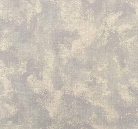 EOB - Light Gray, Soft White, Periwinkle, Pale Camo Style Fabric - Selvage to Selvage Print