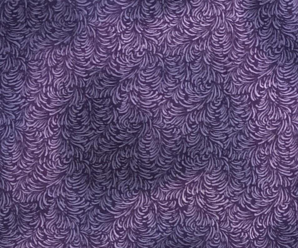 EOB - Purple Tonal Fabric / Tonal Feather Pattern Print