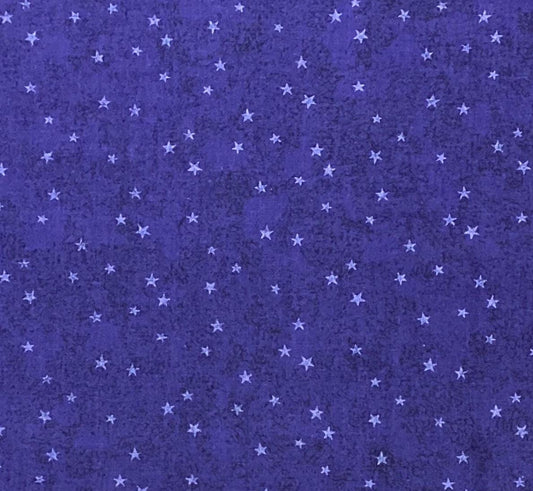 Fabric Traditions 1997 - Royal Blue and Dark Blue Tonal Fabric / White Washed White Stars