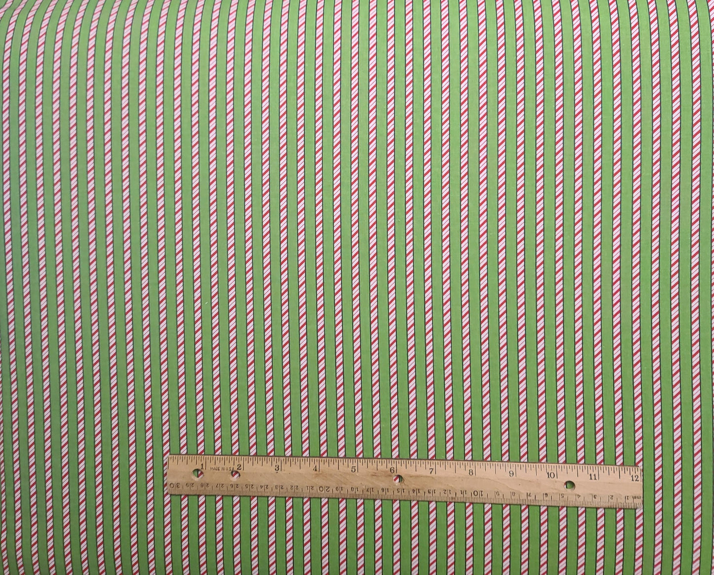 Bright Green Fabric / Peppermint Stick Stripe Fabric