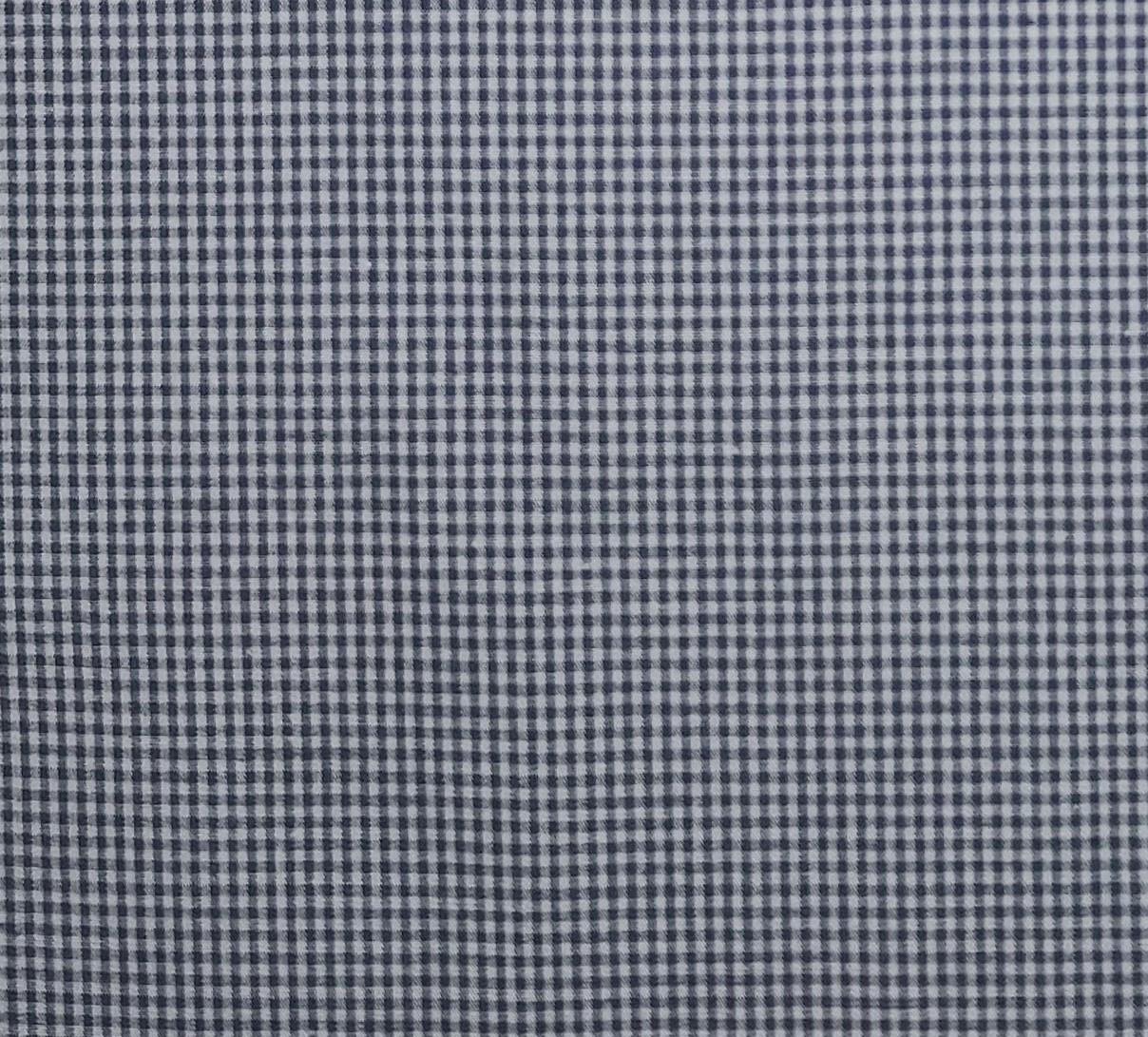 Vintage 36" WIDE Double-Sided (Printed on Both Sides) Dark and Light Blue Mini Plaid - Selvage to Selvage Print