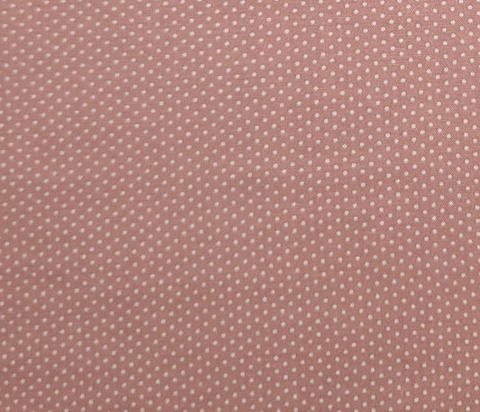 Dusty Rose Fabric / White Pin Dot - Selvage to Selvage Print