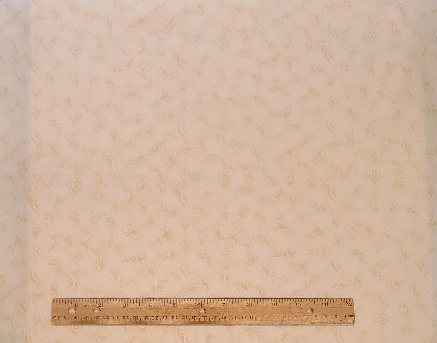 Timeless Treasures Fabrics Inc Patt #BASIX-C5716 - Cream, White, Tan Tonal Scroll Print Fabric