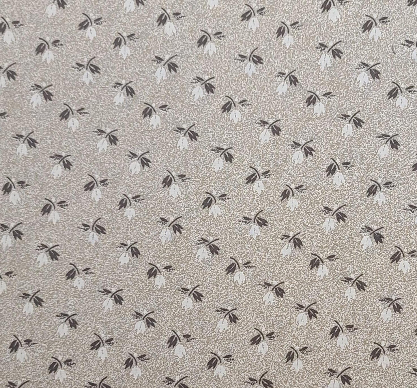 High Country by Thimbleberries for RJR Fashion Fabrics - Tan and Cream Tonal Fabric / Cream, Brown Reproduction Style Flower Print