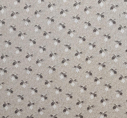 High Country by Thimbleberries for RJR Fashion Fabrics - Tan and Cream Tonal Fabric / Cream, Brown Reproduction Style Flower Print