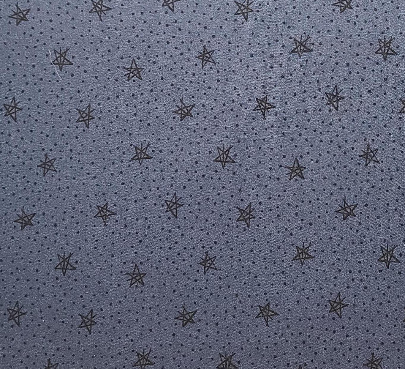 EOB - Snowfolk by Farmyard Creations for Clothworks - Navy Fabric / Black Star and Dot Print