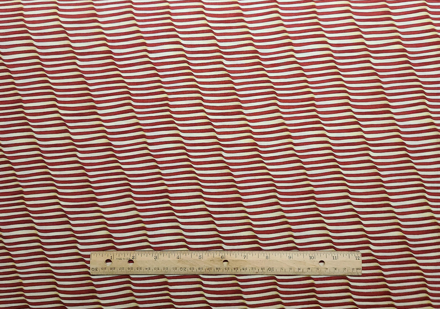 Cape Liberty by Deb Strain for Moda - Horizontal (Selvage to Selvage) Red and White Waving Stripe Fabric