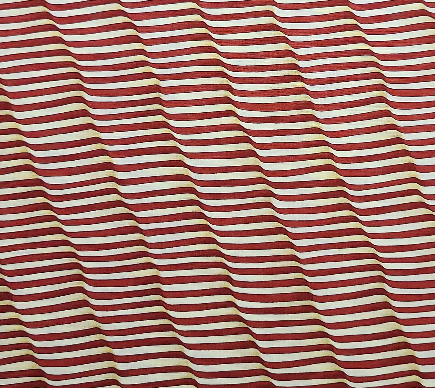 Cape Liberty by Deb Strain for Moda - Horizontal (Selvage to Selvage) Red and White Waving Stripe Fabric