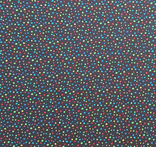 Essentials Wilmington Prints - Black Fabric / Small Brightly Colored Speckled Print