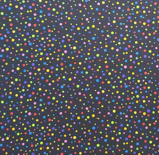 Fabric Traditions 2005 - Black Fabric / Bright Pastel Dot Print