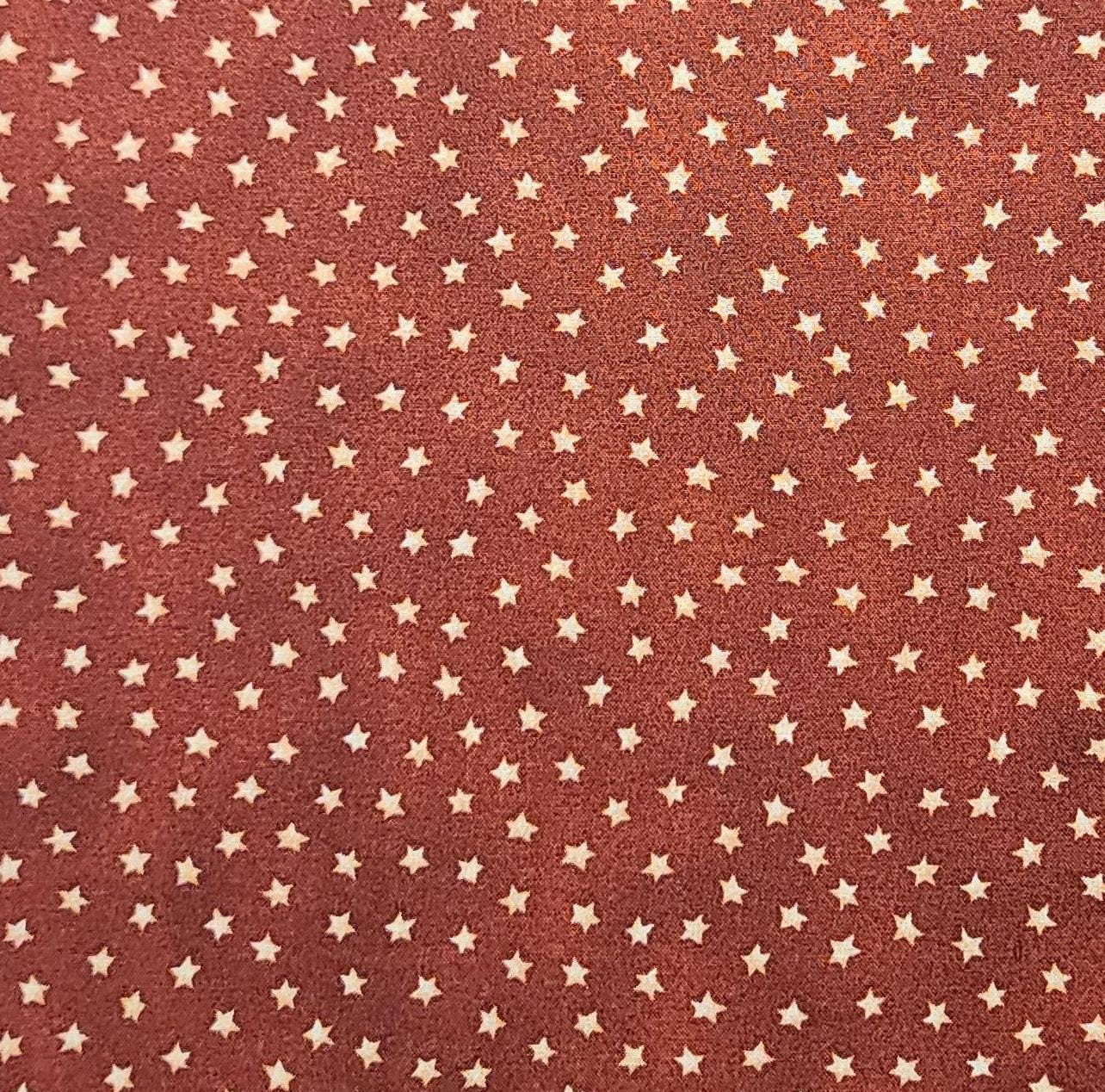 Balloon Race David Carter Brown for SSI - Dark Red Tonal Fabric / Gold Star Print