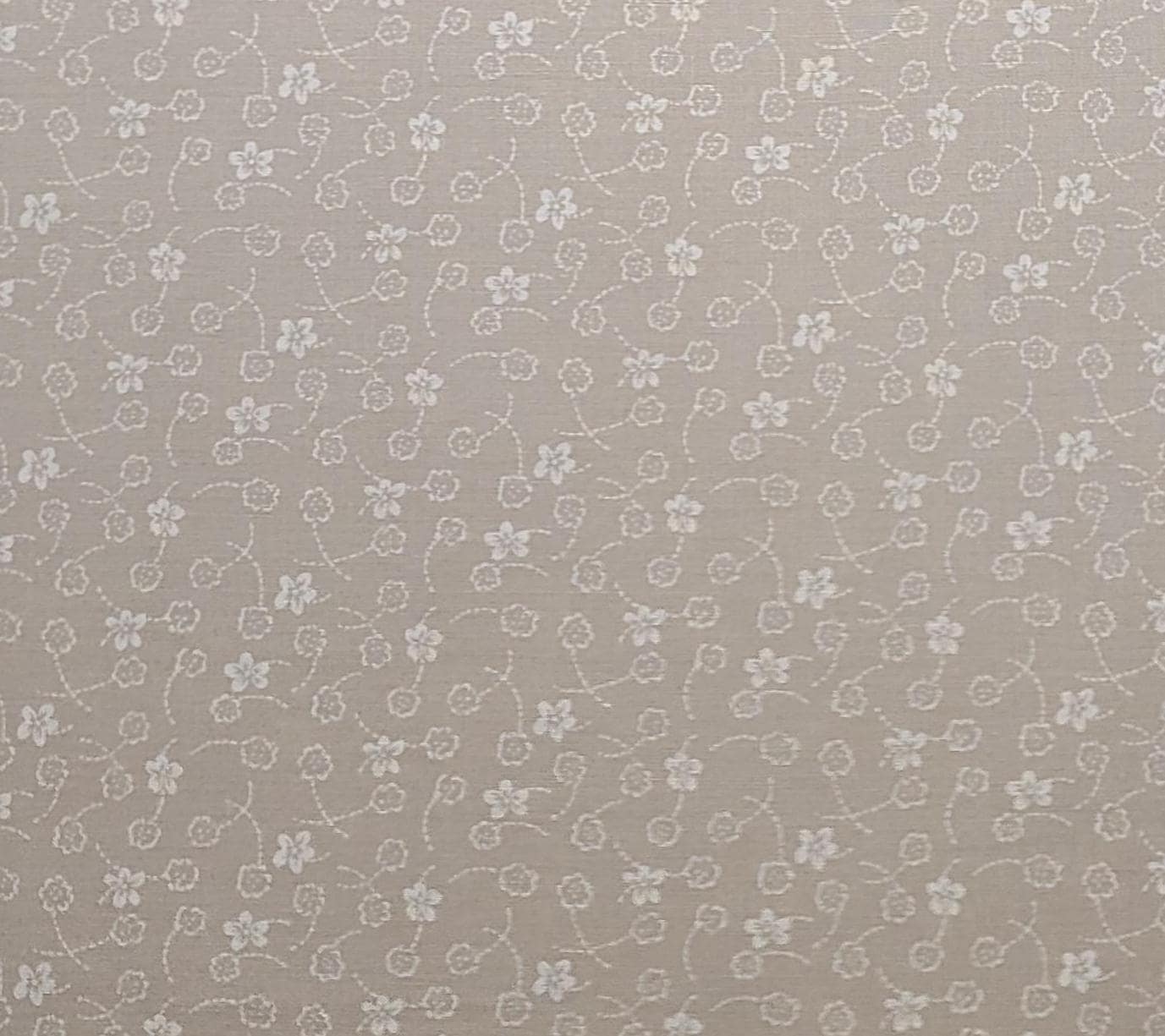 Laura's Garden by Thimbleberries for RJR Fashion Fabrics - Tan Fabric / Redproduction Style Cream Flower Print