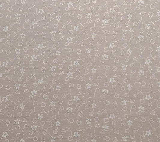 Laura's Garden by Thimbleberries for RJR Fashion Fabrics - Tan Fabric / Redproduction Style Cream Flower Print