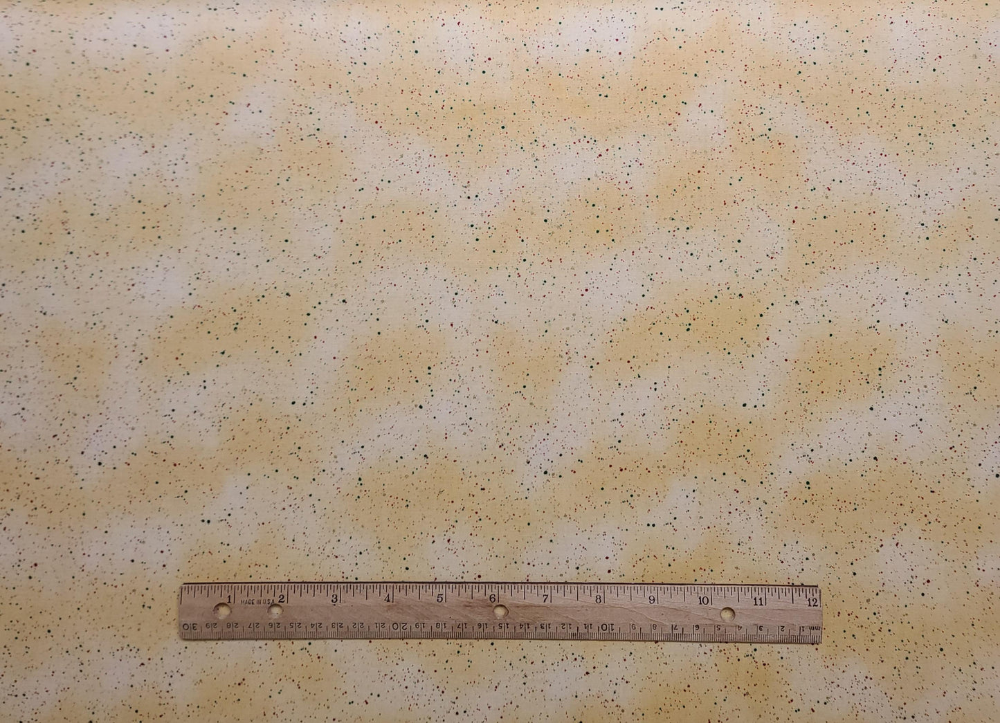 430 Beautiful Backgrounds by Maywood Studio - Gold Tonal Fabric / Red, Blue Speckles