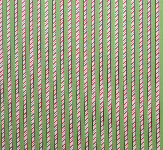 Bright Green Fabric / Peppermint Stick Stripe Fabric