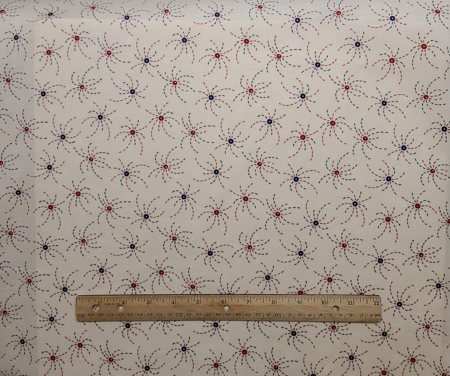 Sweet Land of Liberty by Sandi Gervais for Moda - Ivory Fabric / Red and Navy Fireworks Print