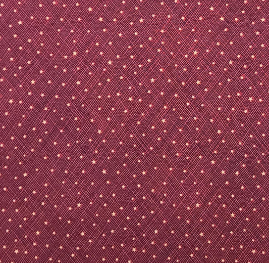 Mumms the Word by Debbie Mumm for SSI - Dark Red Fabric / Black Crosshatch / Tan Star Print