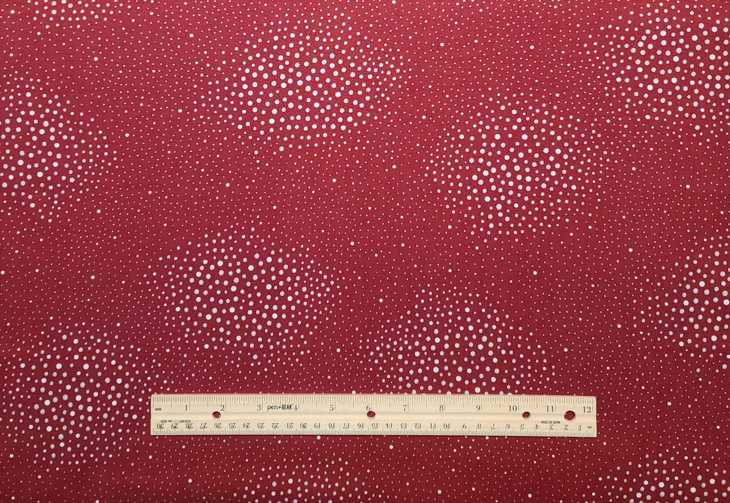 Sparkle and Fade by Hoffman California International Fabrics 2017 Pattern S#D4323 - Dark Red Fabric / White, Silver Foil Dot Print