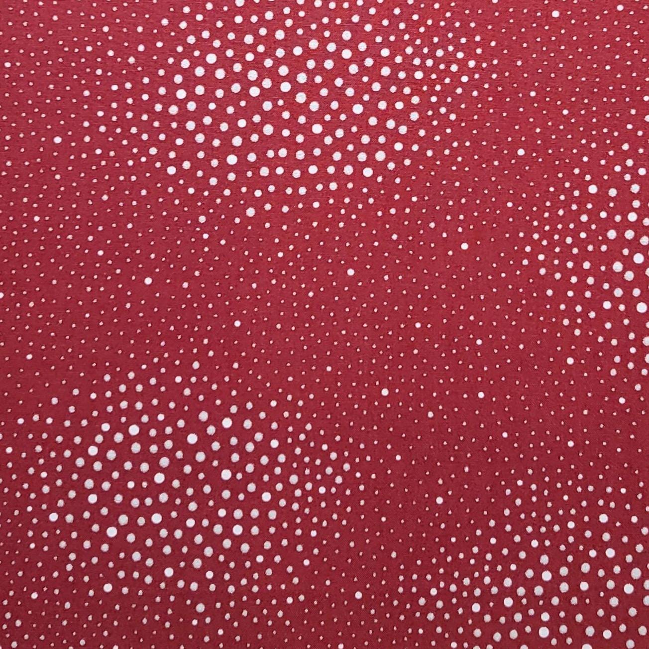 Sparkle and Fade by Hoffman California International Fabrics 2017 Pattern S#D4323 - Dark Red Fabric / White, Silver Foil Dot Print