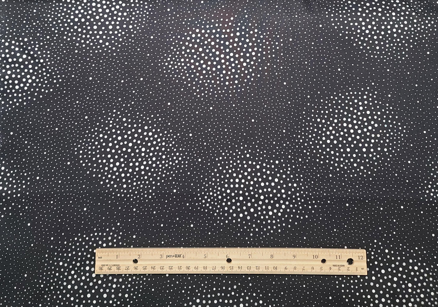 Sparkle and Fade S#P4323 Hoffman International Fabrics 2016 - Black Fabric / Silver Foil and White Dotted Print