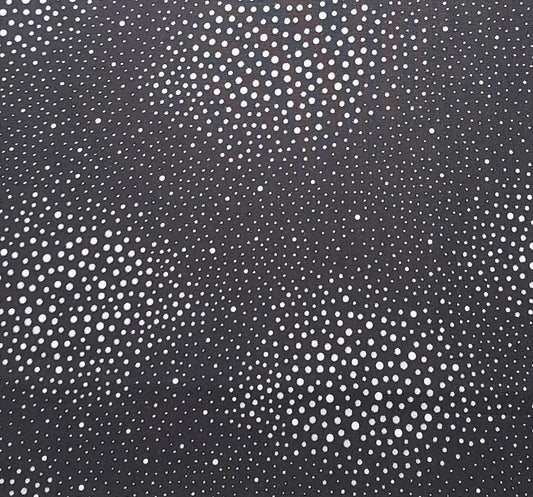 Sparkle and Fade S#P4323 Hoffman International Fabrics 2016 - Black Fabric / Silver Foil and White Dotted Print