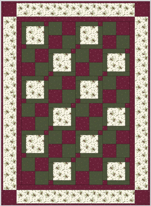 3 Yard Quilt Kit - Silent Night by Riley Blake Designs Fabric / Pattern = Urban Chic by Fabric Cafe