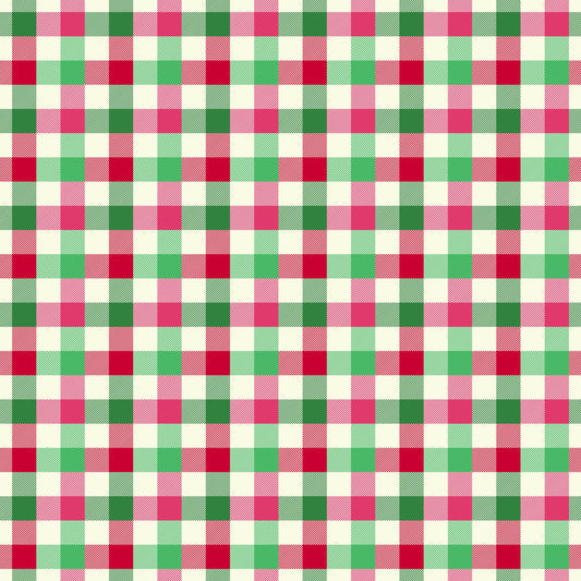 Riley Blake Designs Pattern C14848-MULTI Merry Little Christmas by My Mind's Eye 2024 - Multi-Colored Textured Gingham Print Fabric