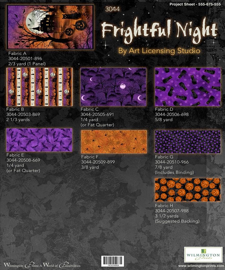 Frightful Night Quilt Kit - Art Licensing Studio / Wilmington Prints