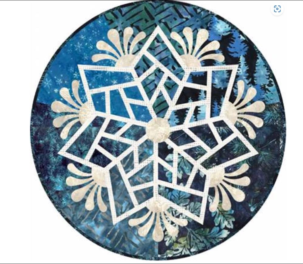 Scandinavian Snowflake Table Topper Kit - Quiltworx.com / Hoffman California Fabrics 2017 (Blue Colorway)