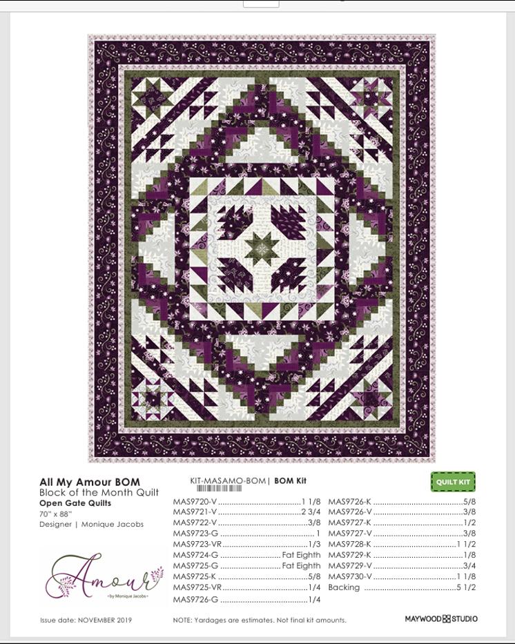 Amour Quilt cheapest Kit by Monique Jacobs featuring the Amour Collection from Maywood Studios