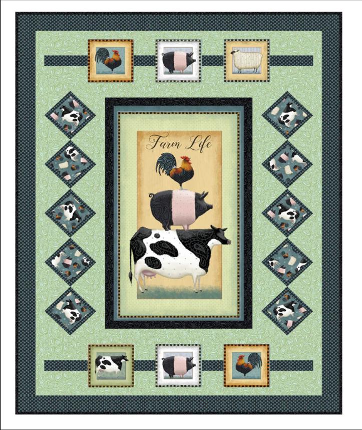 All Together Quilt Kit Featuring Down on the Farm / Bound to be Quilting