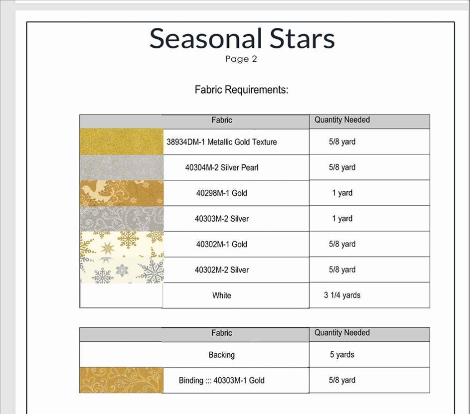 Seasonal Stars Quilt Kit / Kristy Daum for Windham Fabrics