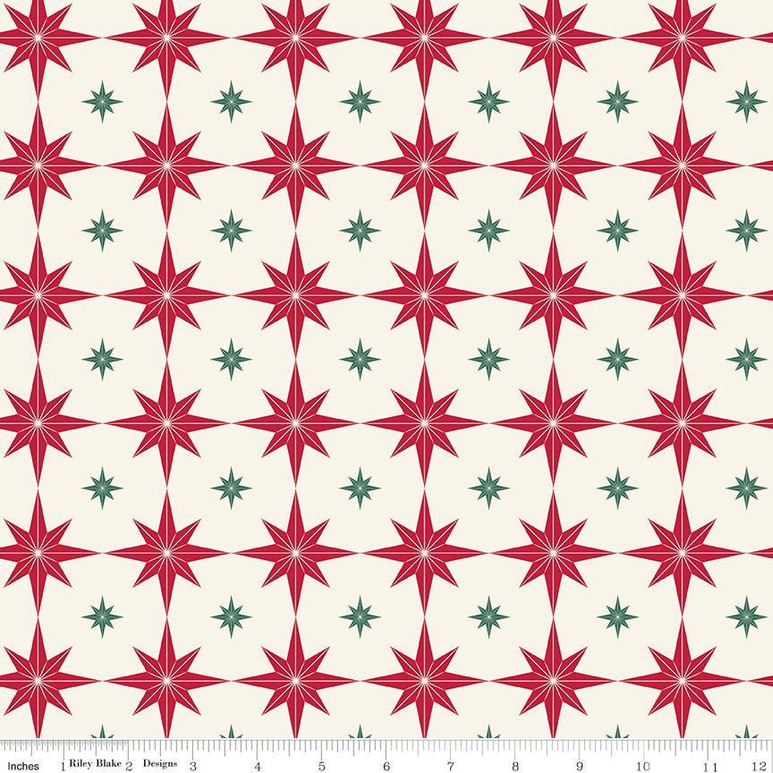 Riley Blake Designs Pattern C14843-CREAM Merry Little Christmas by My Mind's Eye 2024 Starburst Cream - Cream Fabric