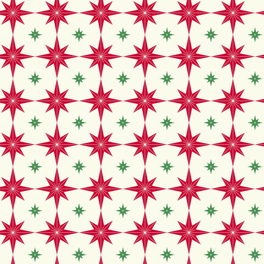 Riley Blake Designs Pattern C14843-CREAM Merry Little Christmas by My Mind's Eye 2024 Starburst Cream - Cream Fabric