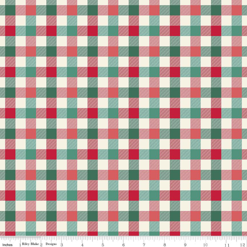 Riley Blake Designs Pattern C14848-MULTI Merry Little Christmas by My Mind's Eye 2024 - Multi-Colored Textured Gingham Print Fabric