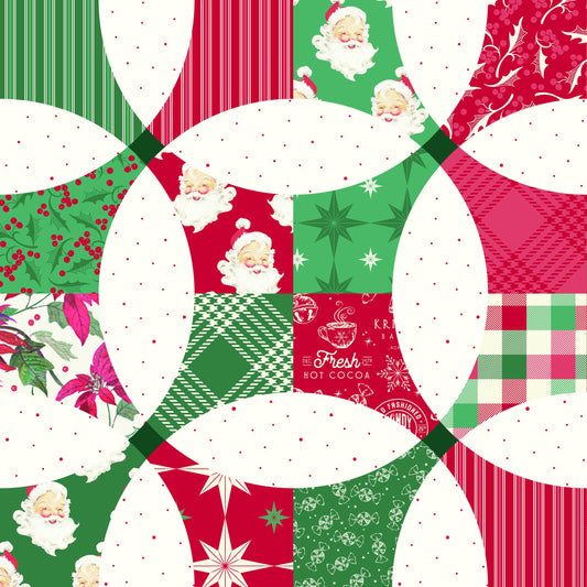 Riley Blake Designs Pattern C14849-MULTI Merry Little Christmas by My Mind's Eye 2024 Christmas Petals Cheater Print Fabric