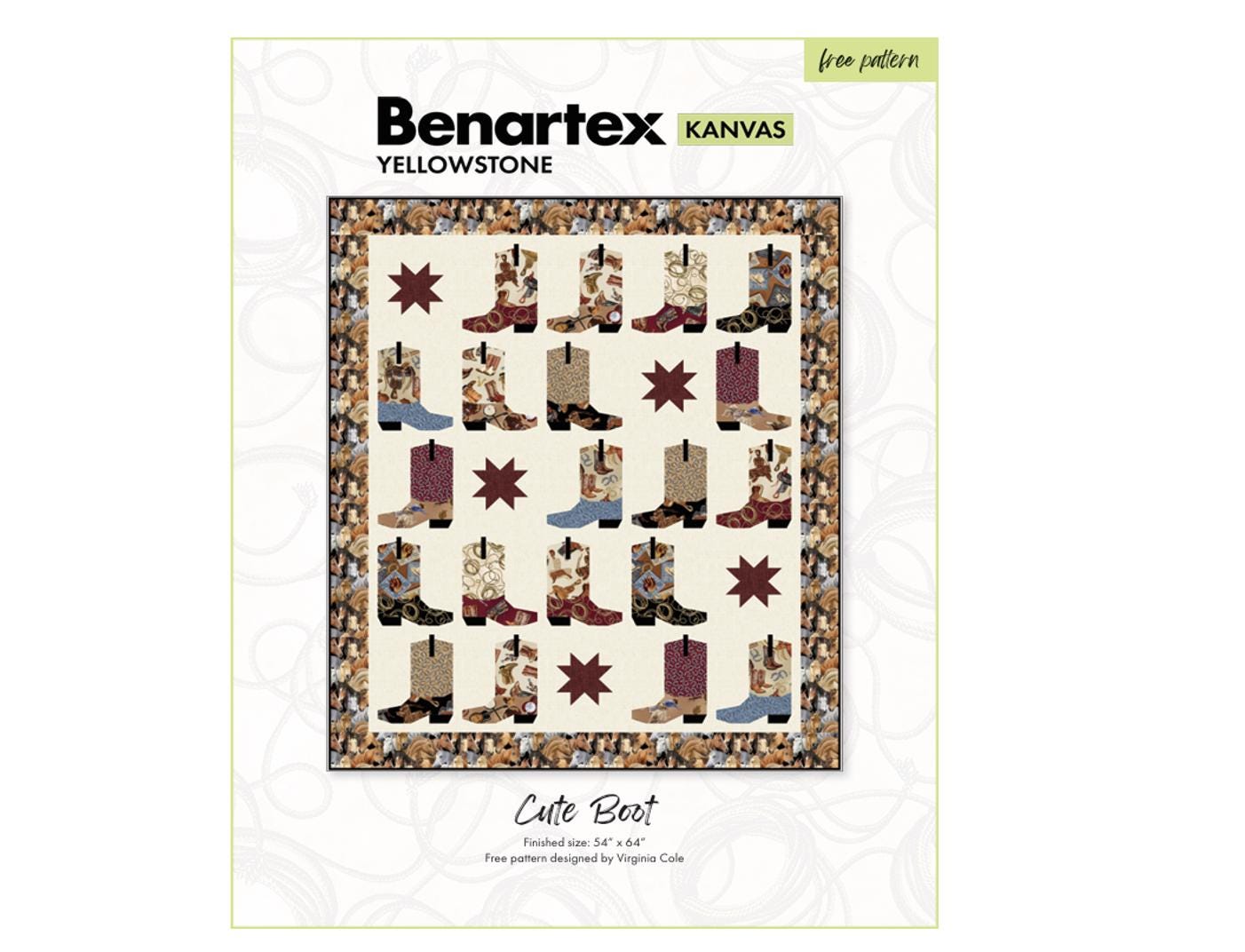 Cute Boot Quilt Kit / Virginia Cole / Benartex Kanvas