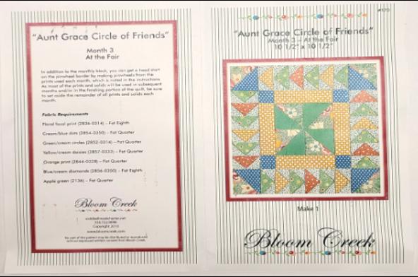 Aunt Grace Circle of Friends / Bloom Creek Block of the Month Quilt Kit / Judie Rothermel & Vicki Bellino