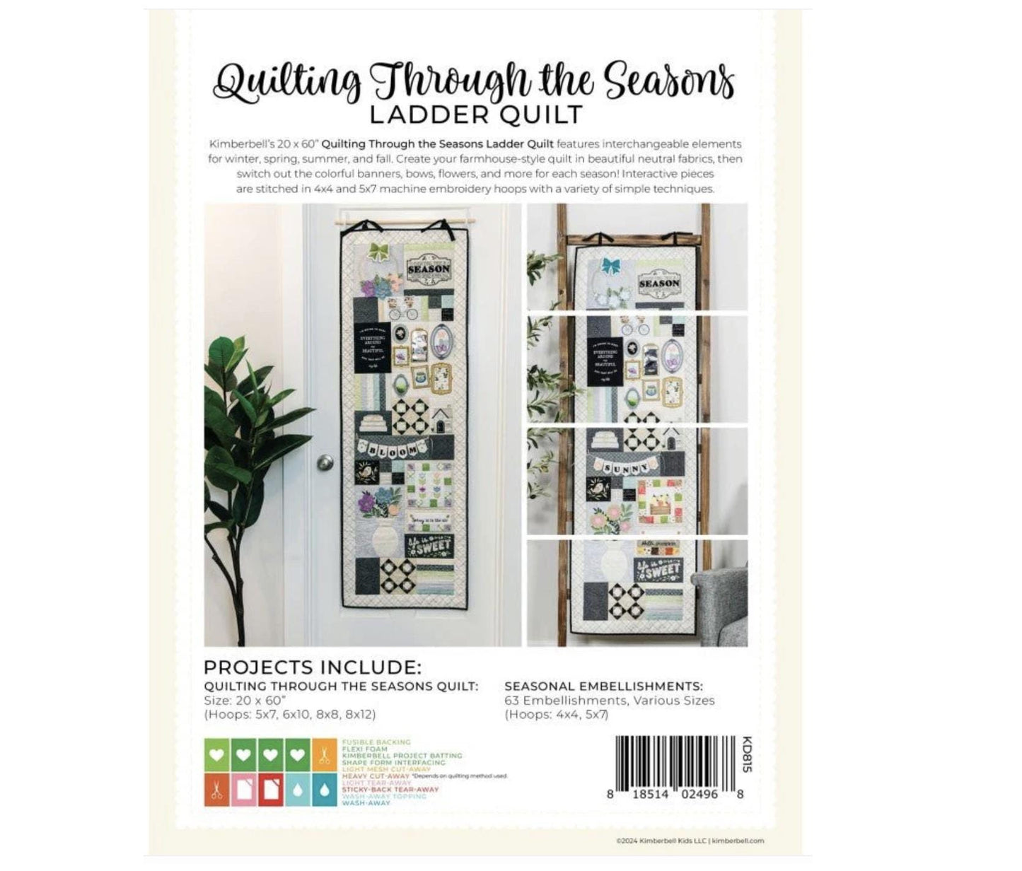 Quilting Through the Seasons Ladder Quilt Fabric Kit - Kimberbell