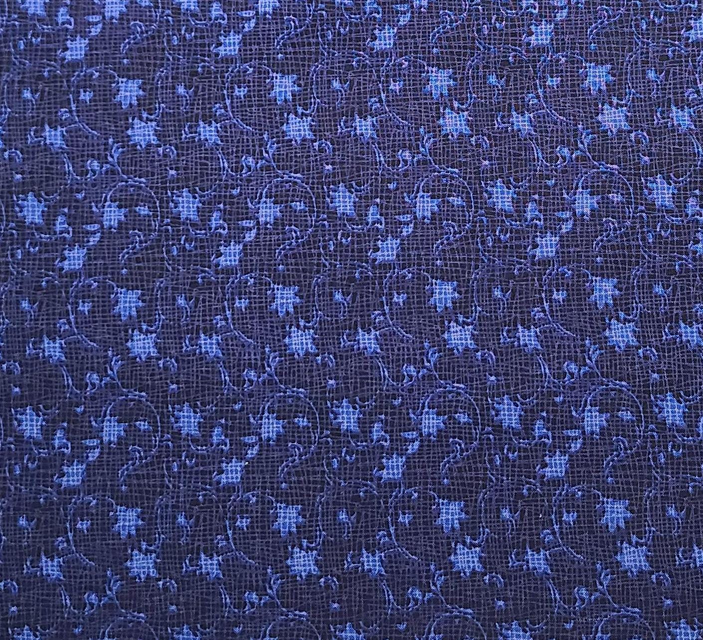 JoAnn Fabrics - Navy Lightweight Fabric / Light Blue Star and Scroll Print