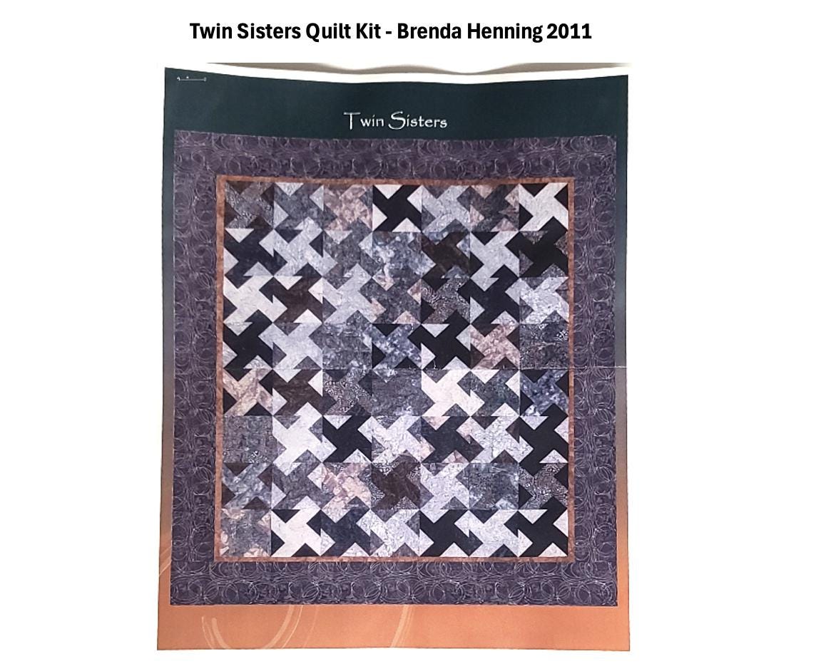 Twin Sisters Quilt Kit - Brenda Henning 2011 / Hoffman Fabrics Earl Grey Fat Quarter Bundle Collection