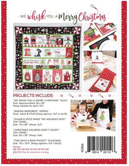 We Whisk You a Merry Christmas Machinery Embroidery Version Kit / Kimberbell / Maywood Studio