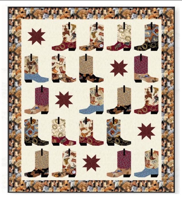 Cute Boot Quilt Kit / Virginia Cole / Benartex Kanvas