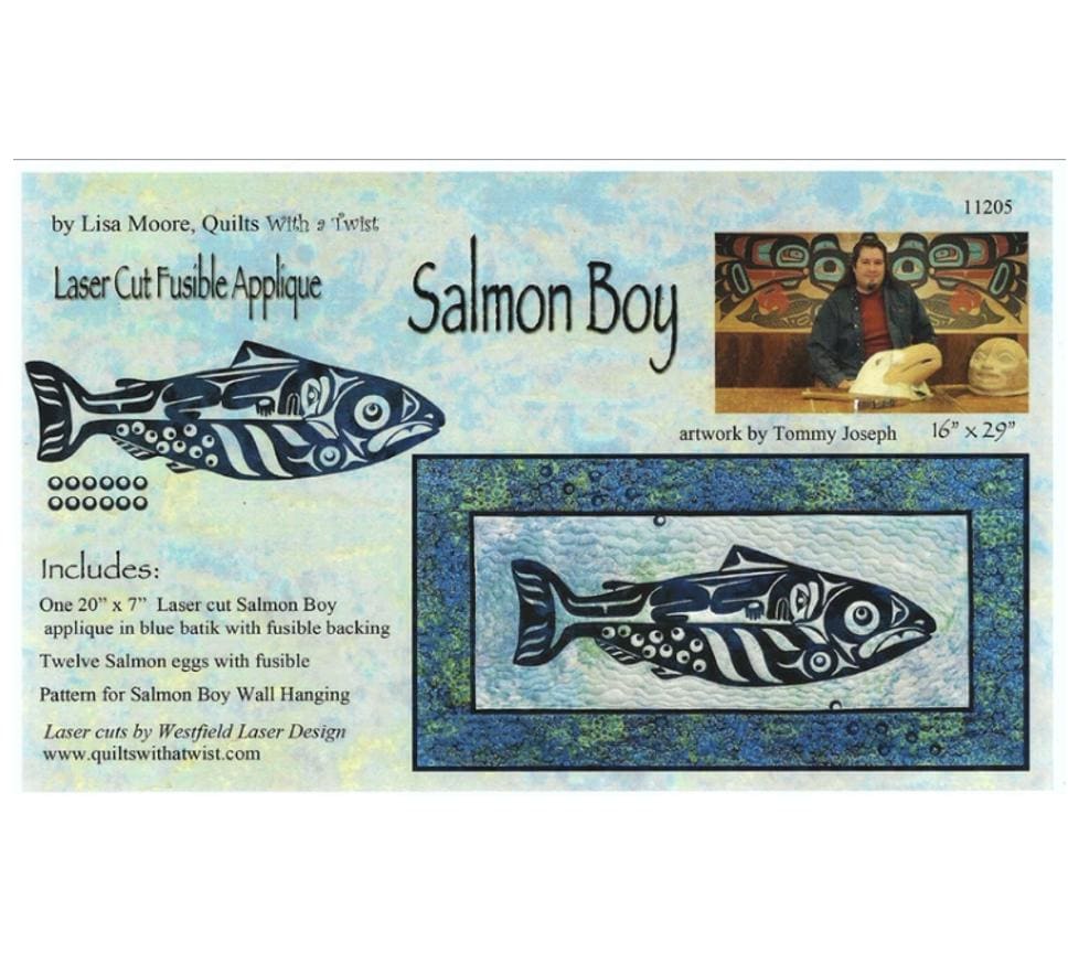 Salmon Boy Laser Cut Fusible Applique by Lisa Moore - Quilts With a Twist